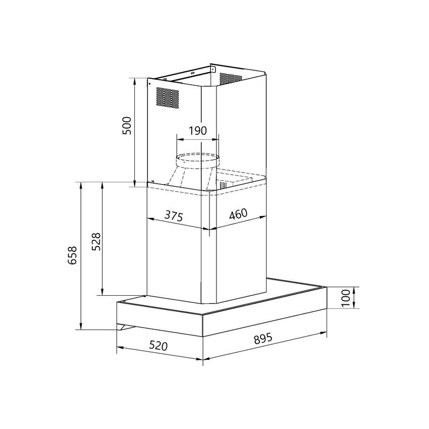 Falco 90cm Wall Mounted Extractor (Photo: 3)